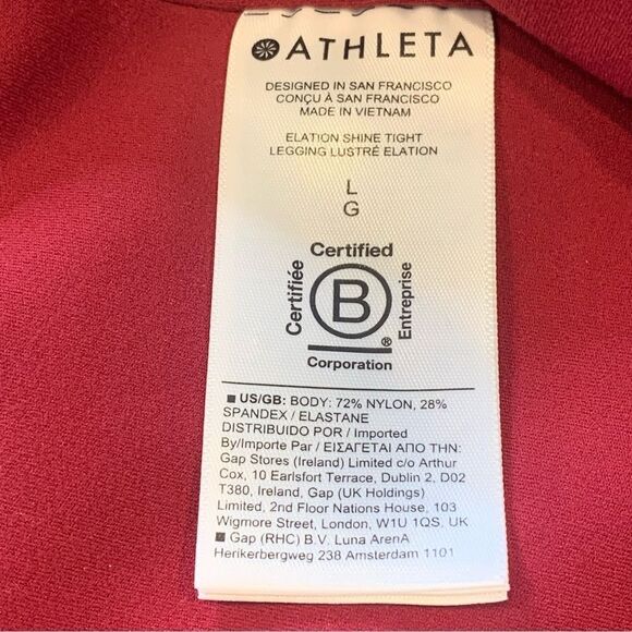 Athleta Elation Shine Tight Leggings Size Large in Decadent Red - Picture 6 of 9